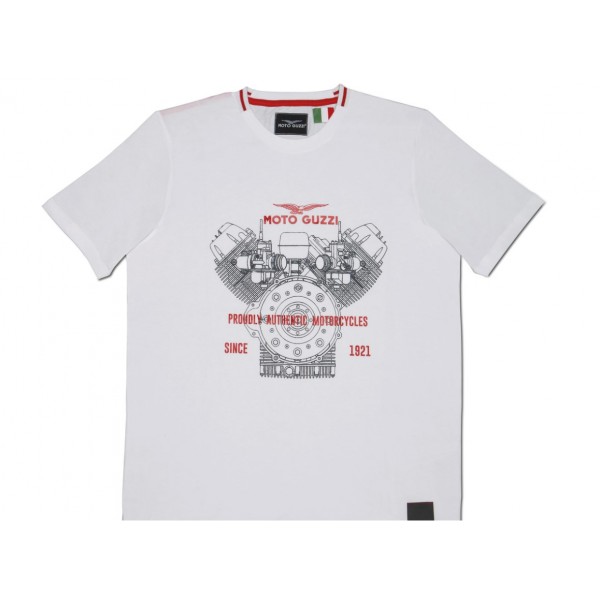 Moto Guzzi Ανδρικό T-Shirt Λευκό Μπλούζες / Γιλέκα / Ζακέτες